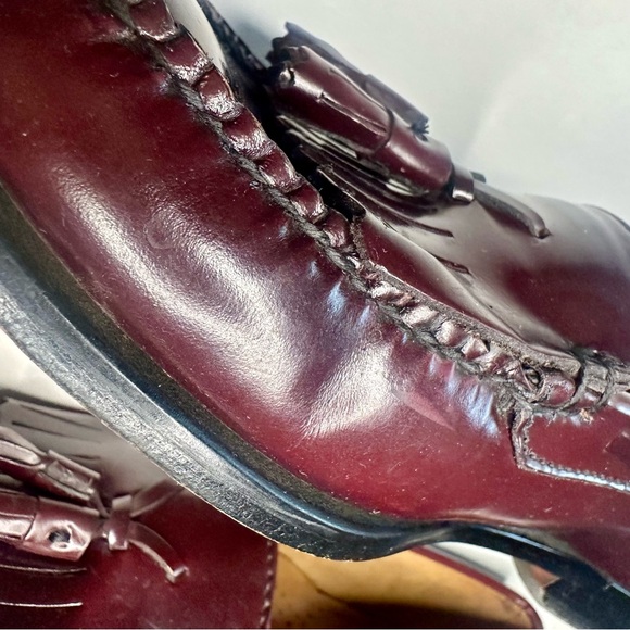 G.H. Bass Weejuns Burgundy Wine Leather Loafers, 8 - Picture 6 of 13